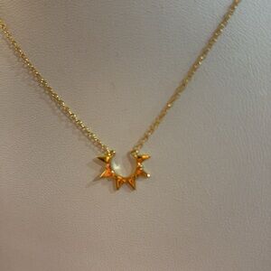 NEW Women’s Half Sun Yellow Gold Filled‎ Adjustable Necklace, 16-18”